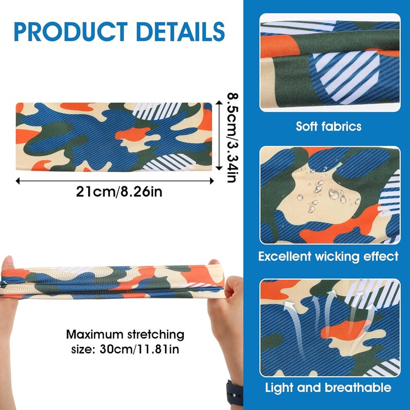 Telooco 6Pcs Kids Sweatbands Boys Headbands for Sports Breathable Elastic Kids Sweatbands Non Slip Soccer Headbands for Boys Youth Baseball Basketball Running Exercise Sweat Absorbing Hairband - Image 2